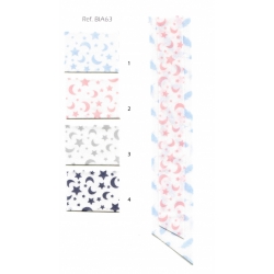 SBIECO DI COTONE STAMP. LUNA E STELLE - BIA63 - CONF. 25 METRI
